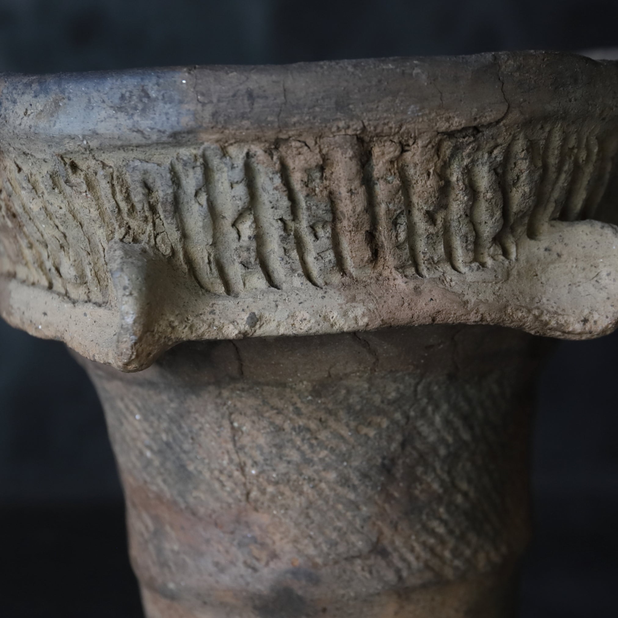 Jomon pottery deep bowl with decoration b Jomon/10000-300BCE