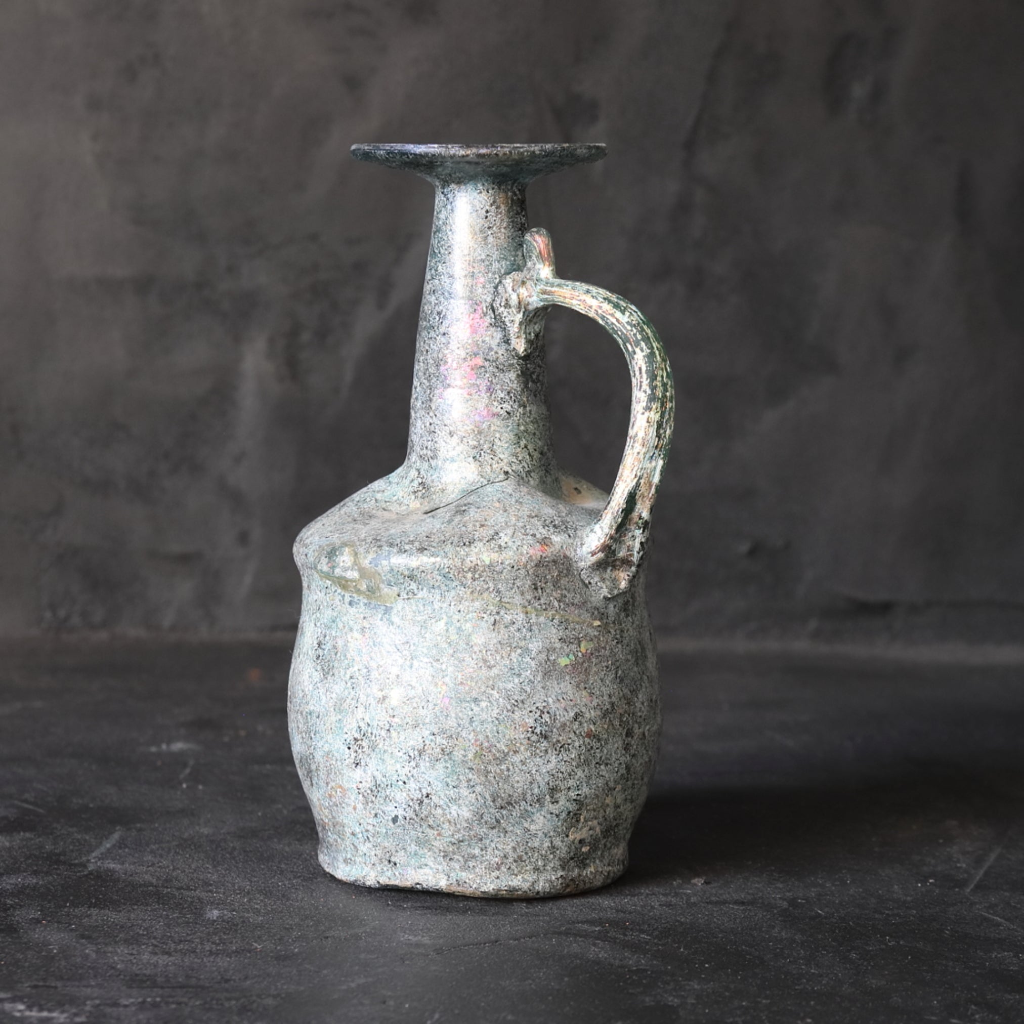 Ancient Roman Glass Silver -based bottle before the 3rd century