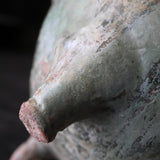 Silvered green glaze kanae with white clay trivet Han Dynasty/206BCE-220CE