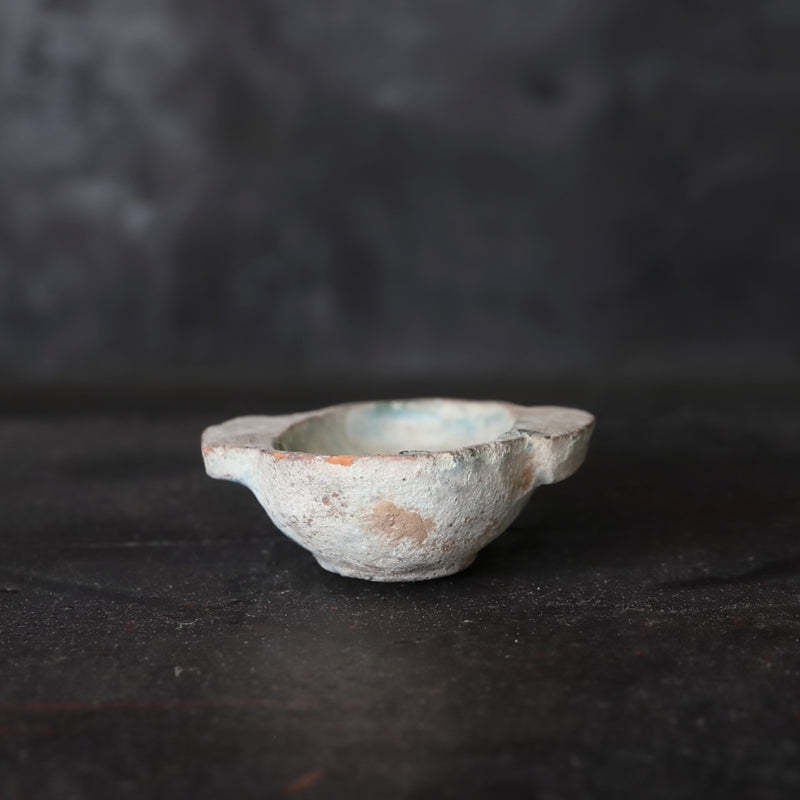 Silvered green glaze ear cup Han Dynasty/206BCE-220CE