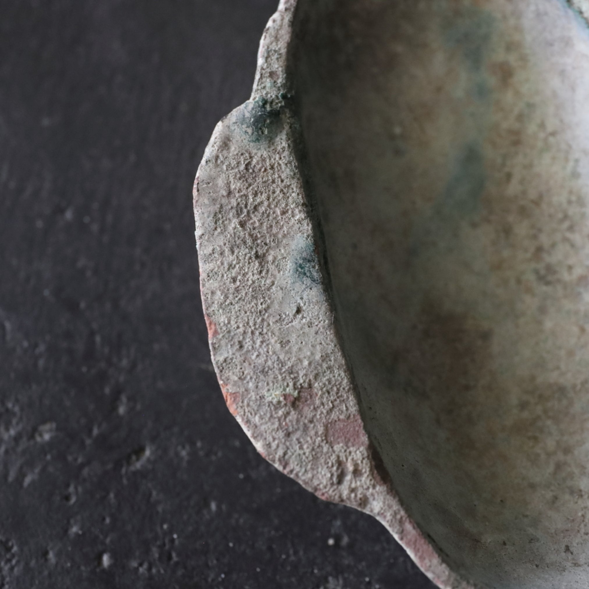 Silvered green glaze ear cup Han Dynasty/206BCE-220CE