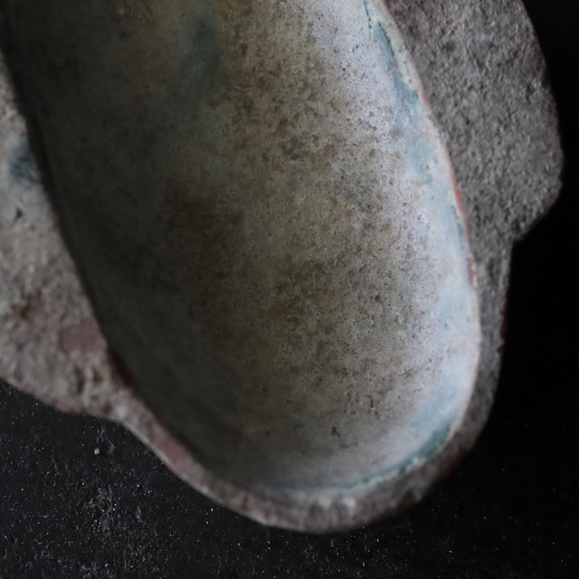 Silvered green glaze ear cup Han Dynasty/206BCE-220CE