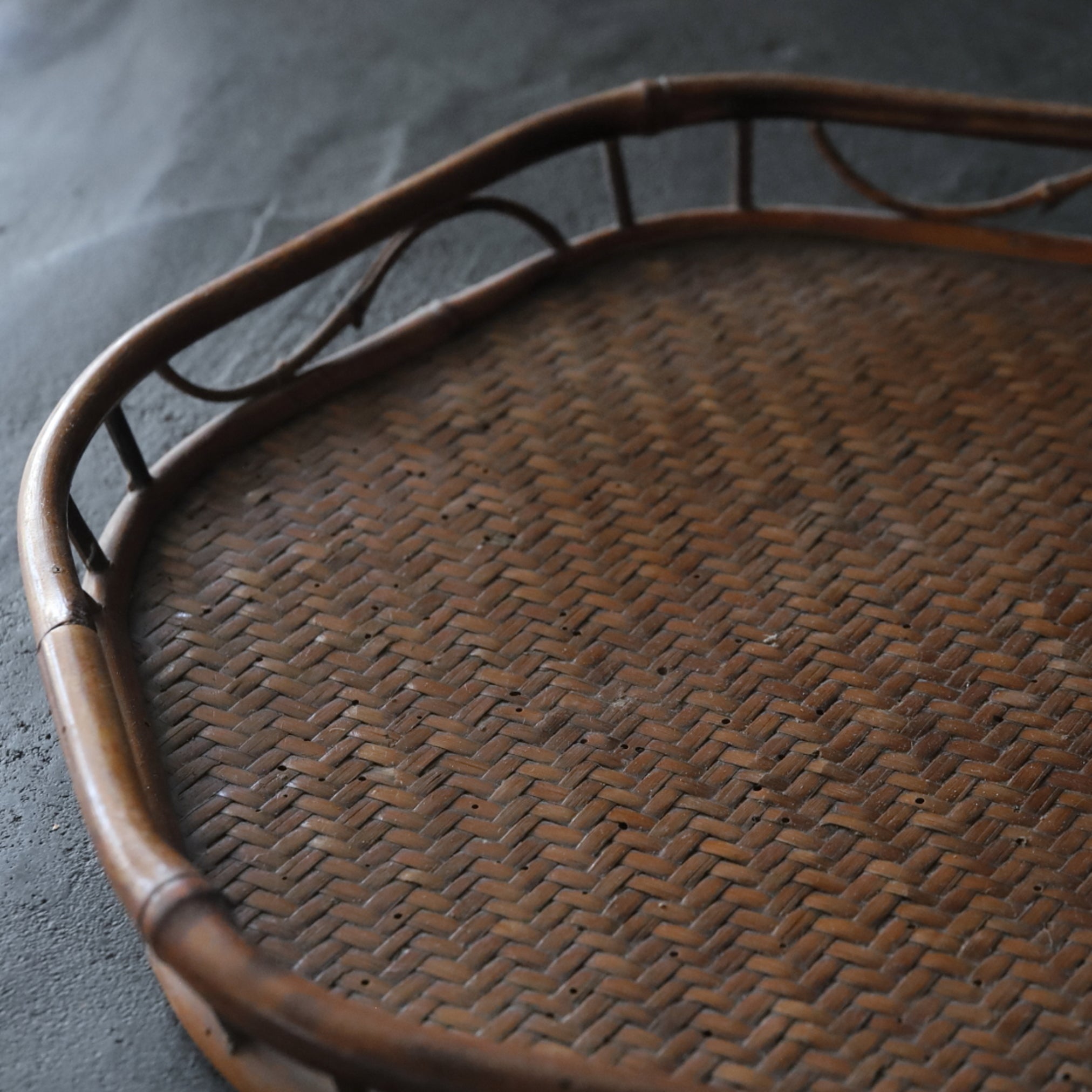 Old bamboo hexagon sencha tray