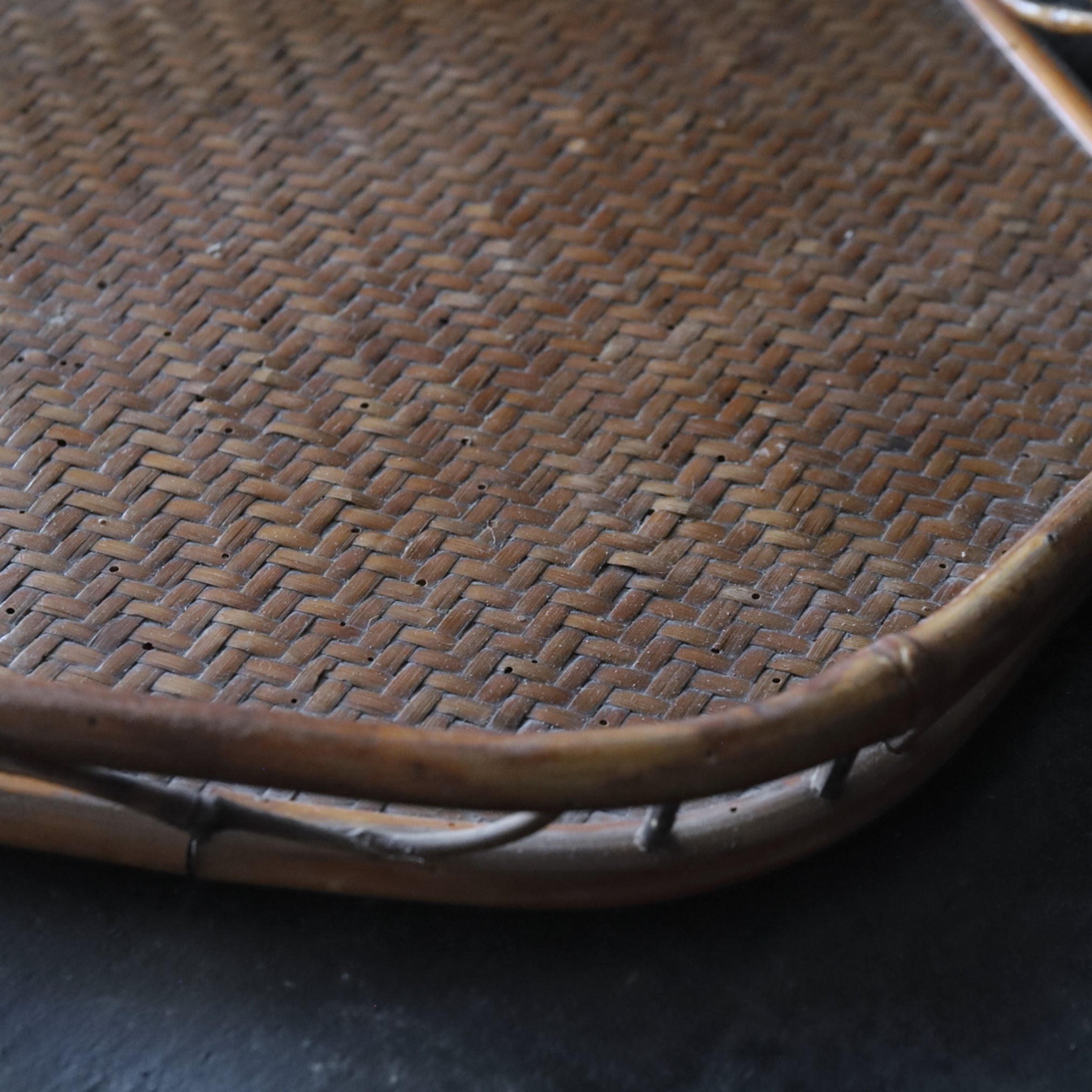 Old bamboo hexagon sencha tray