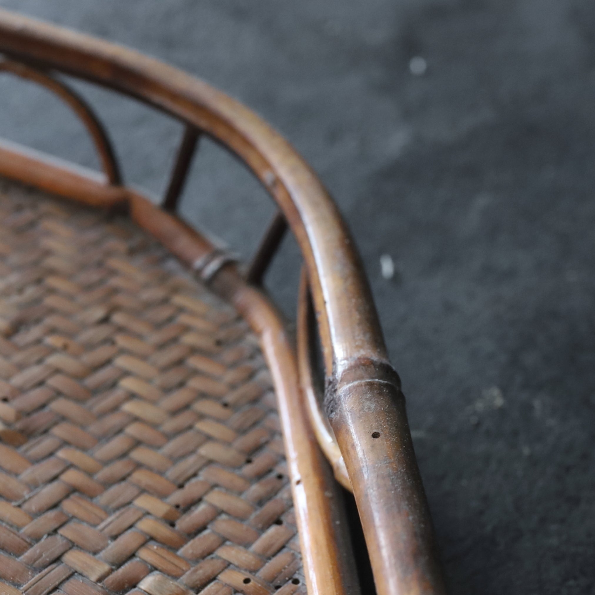 Old bamboo hexagon sencha tray