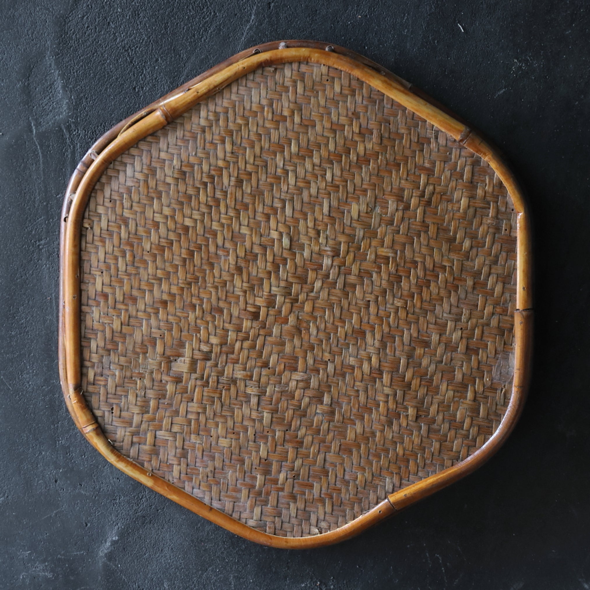 Old bamboo hexagon sencha tray