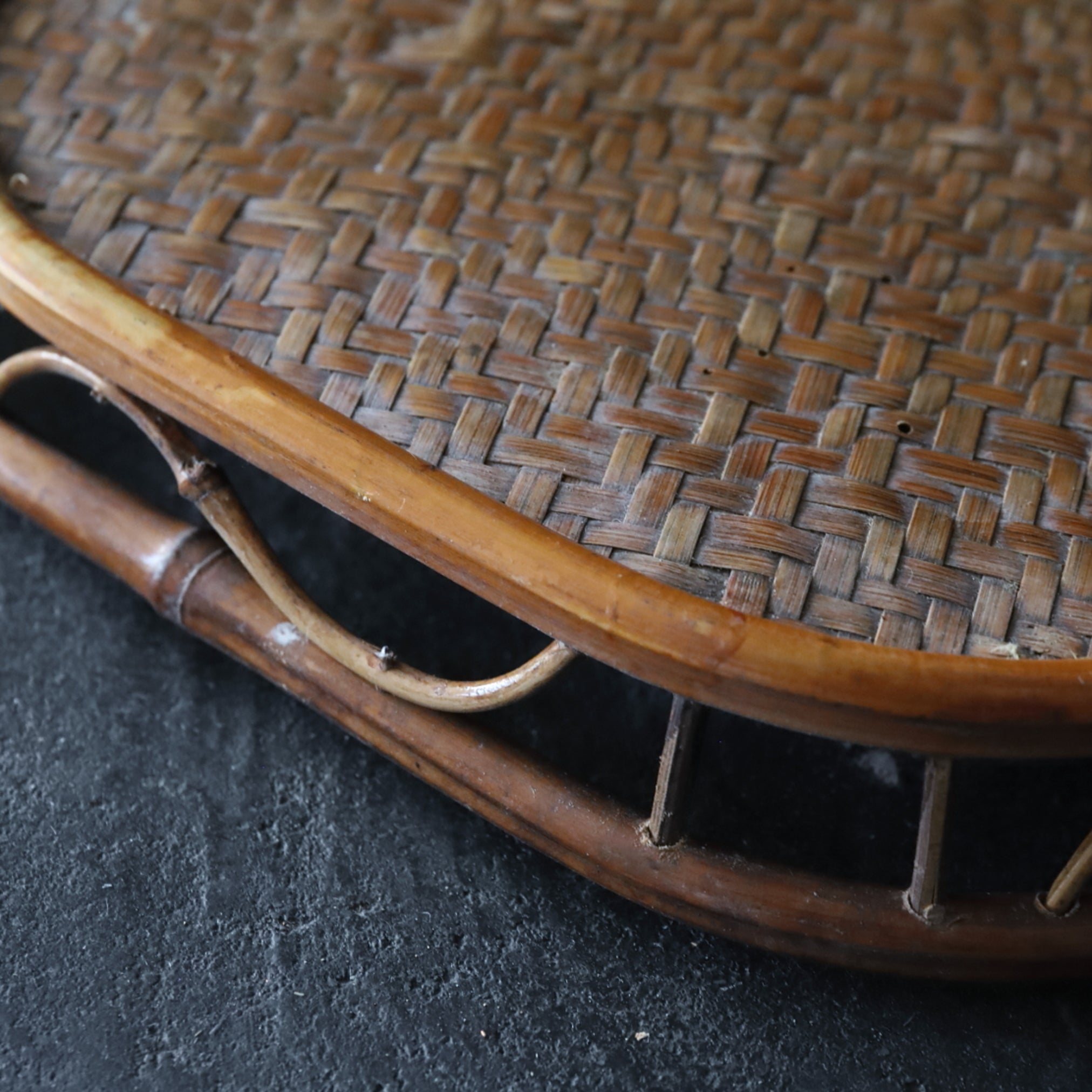 Old bamboo hexagon sencha tray