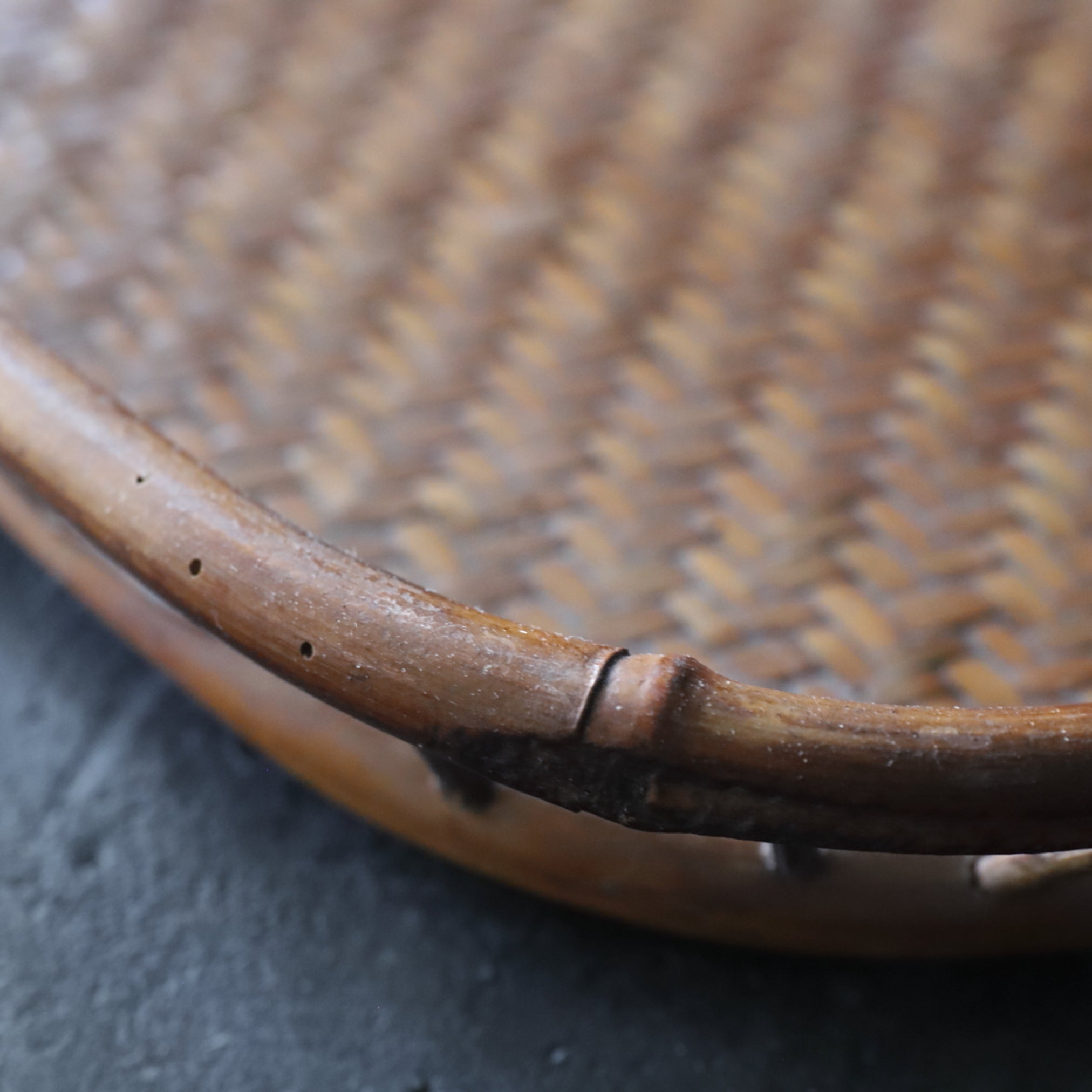 Old bamboo hexagon sencha tray