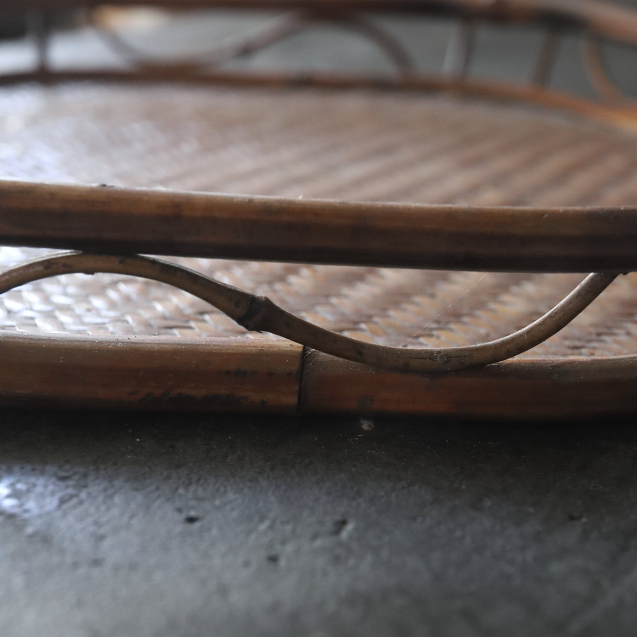 Old bamboo hexagon sencha tray