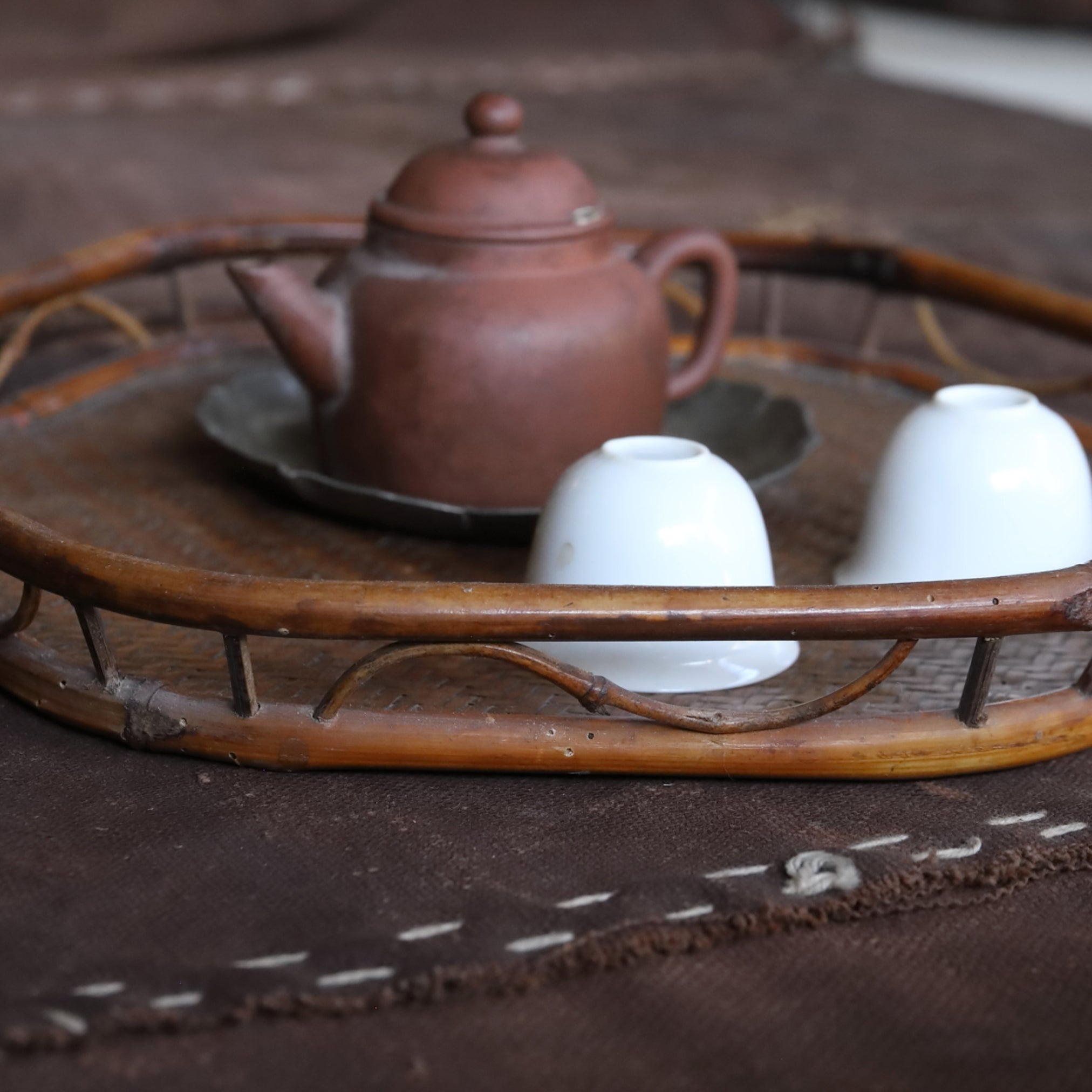 Old bamboo hexagon sencha tray