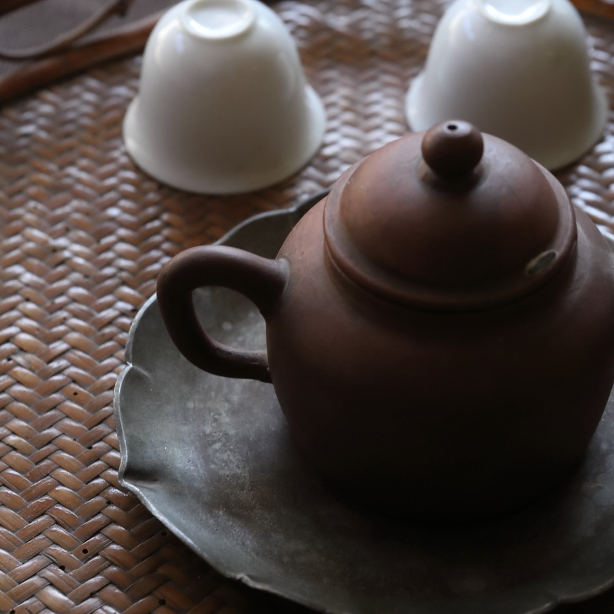 Old bamboo hexagon sencha tray