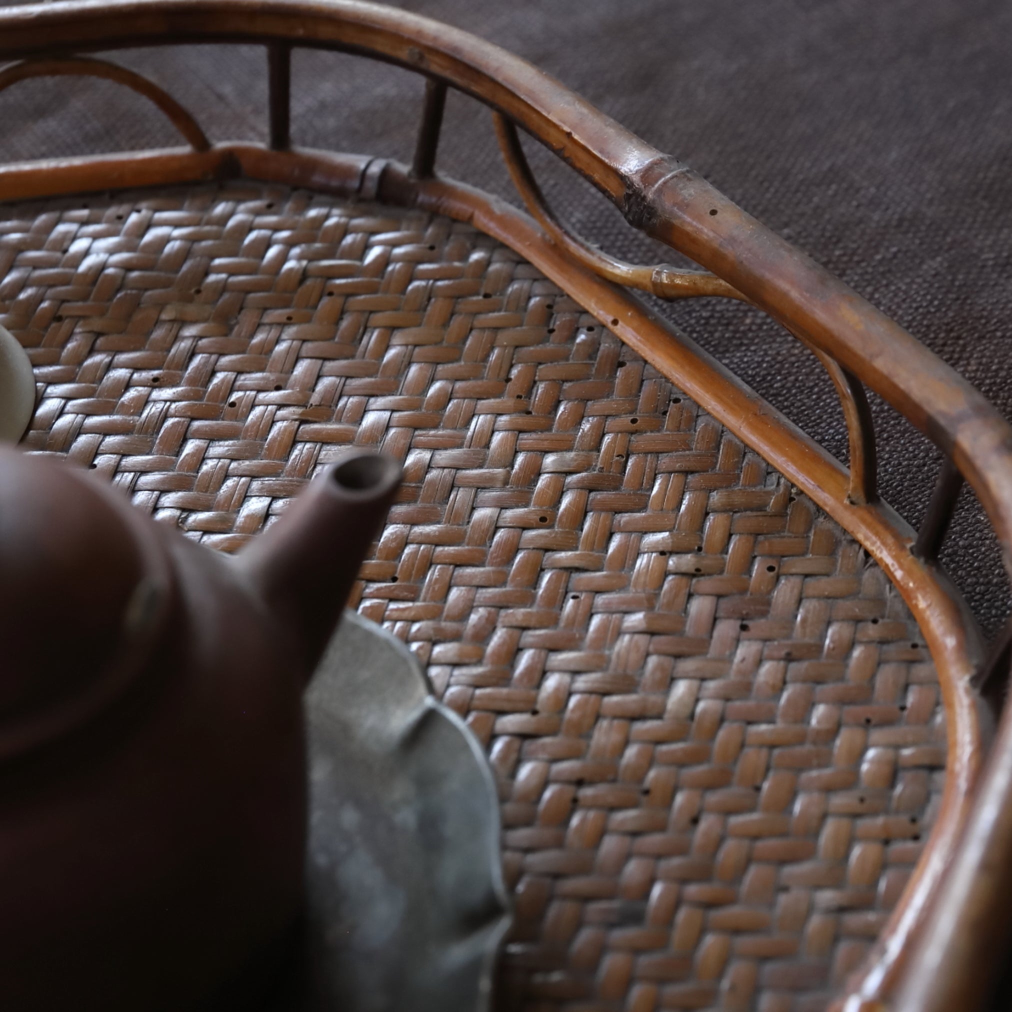 Old bamboo hexagon sencha tray