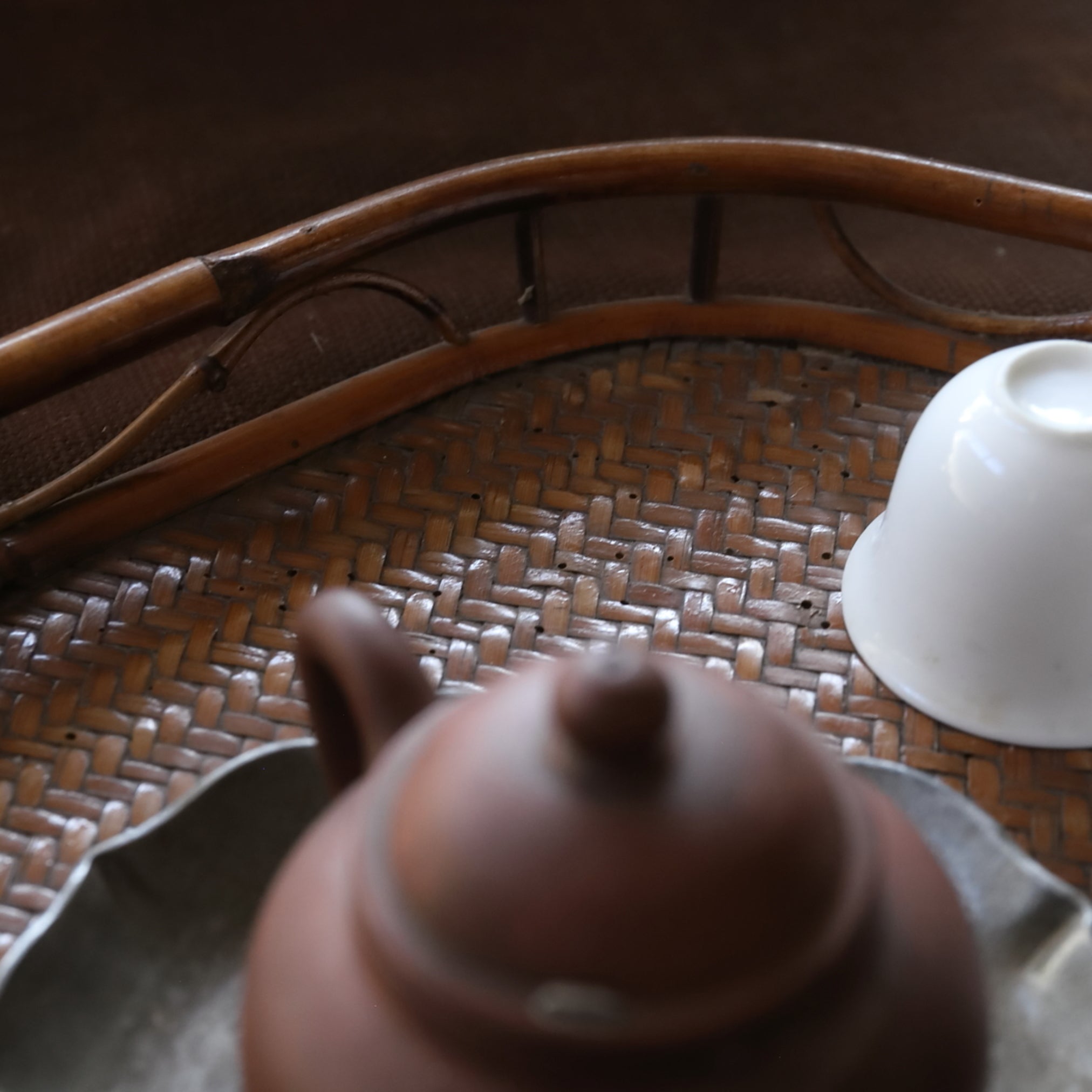 Old bamboo hexagon sencha tray