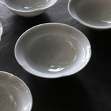 White porcelain flower rim bowl Confectionery bowl 5 pieces