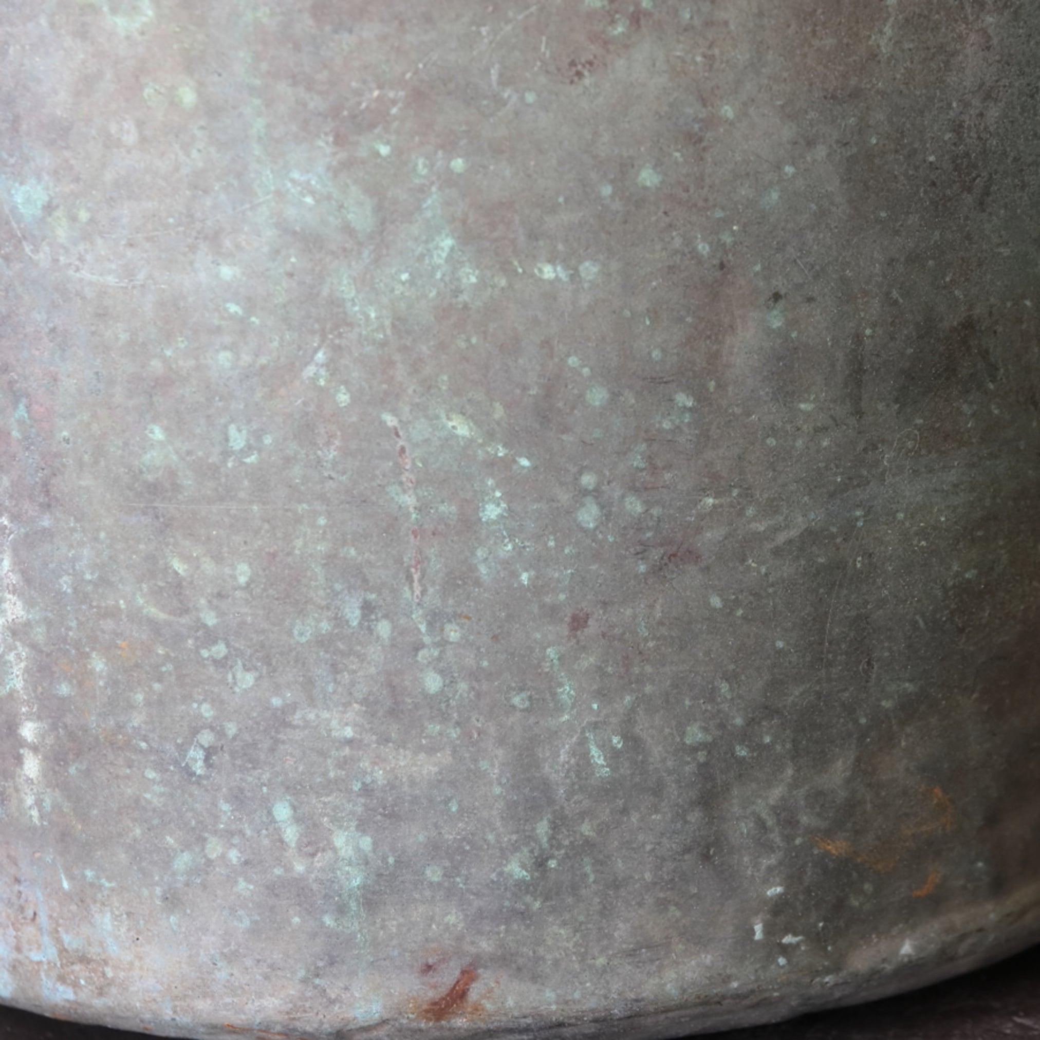 Rusty and withered green bronze bowl brazier