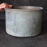 Rusty and withered green bronze bowl brazier