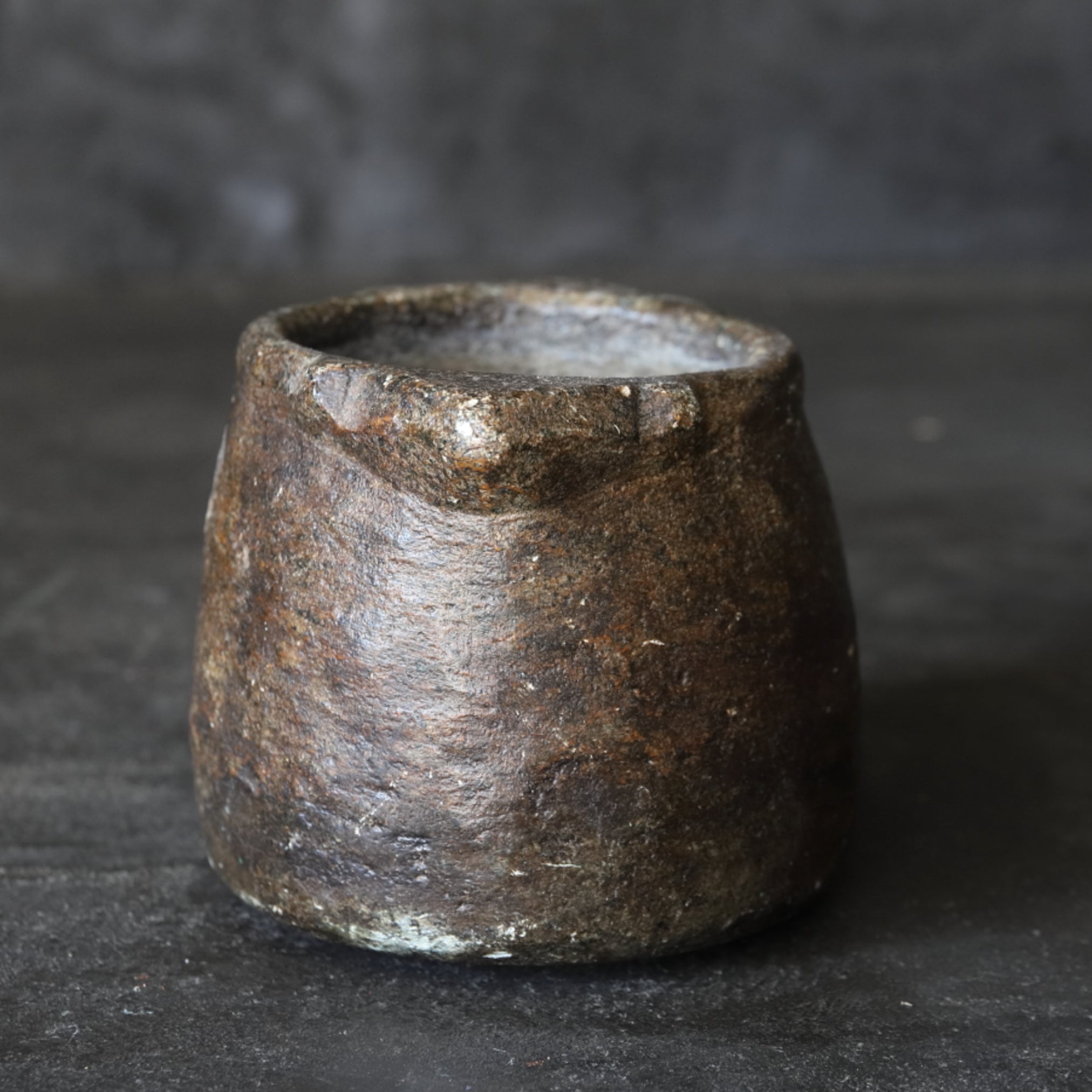 Hollowed jar of talc