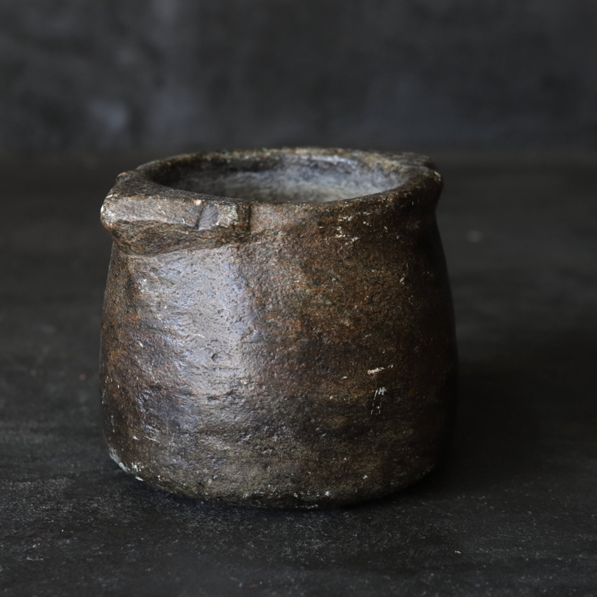 Hollowed jar of talc