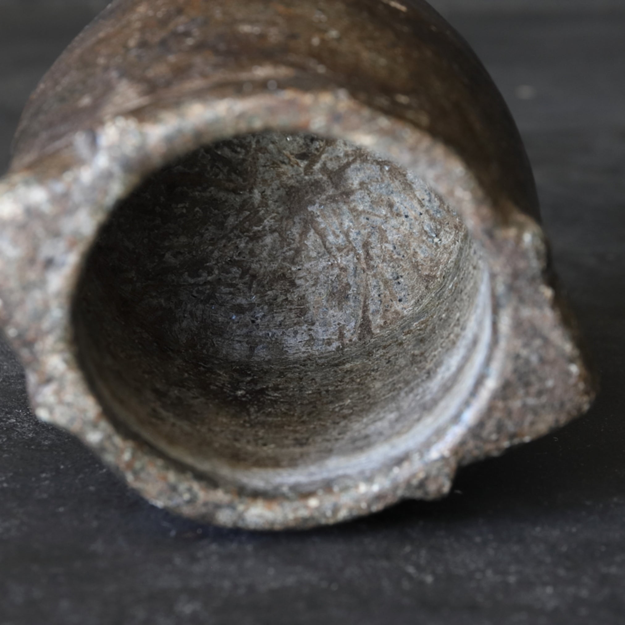 Hollowed jar of talc