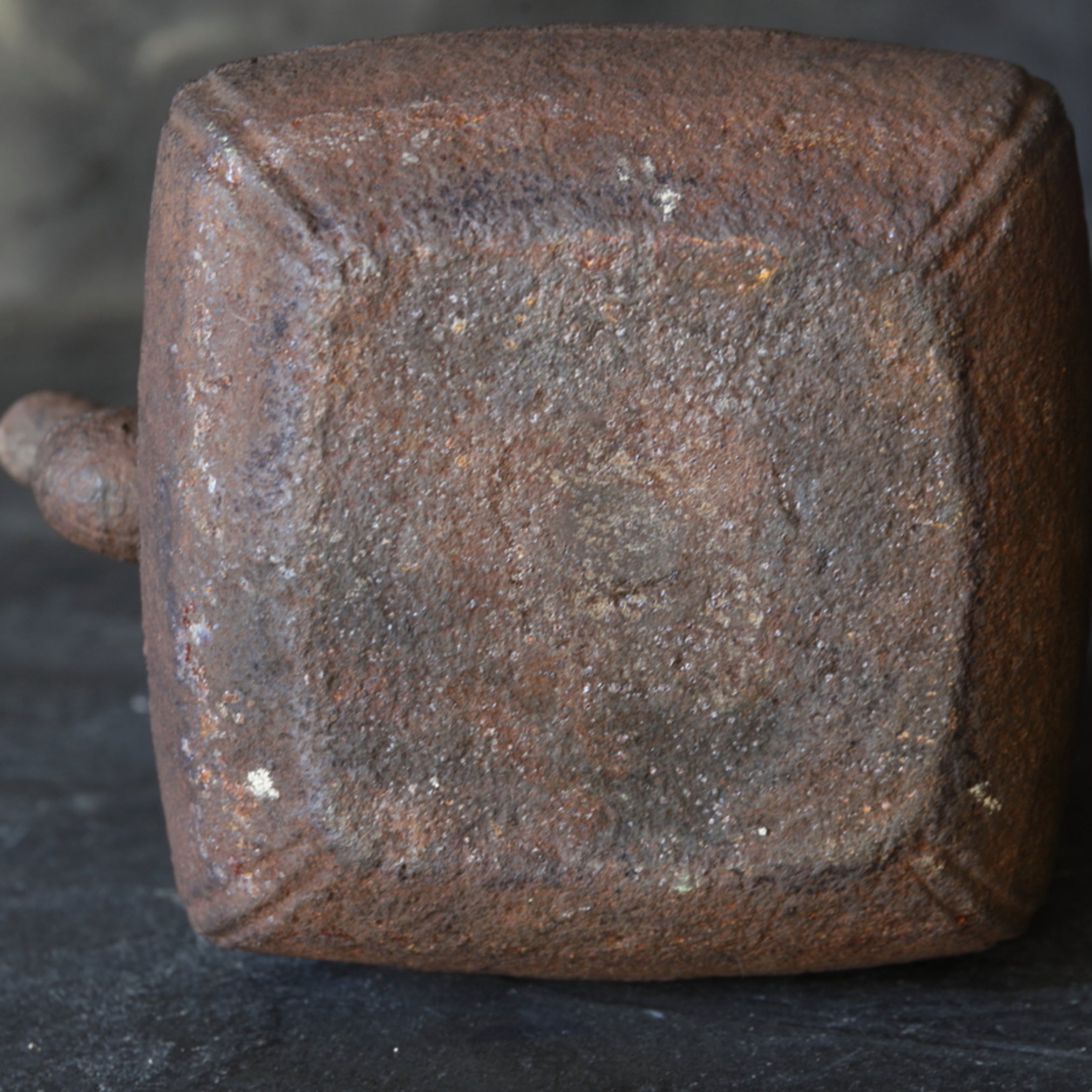 Old iron kettle with open lid