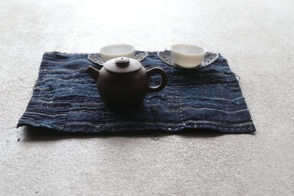 Japanese Antique Sashiko Tea Cloth BORO Meiji/1868-1912CE