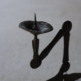 old bronze portable candlestick Meiji/1868-1912CE
