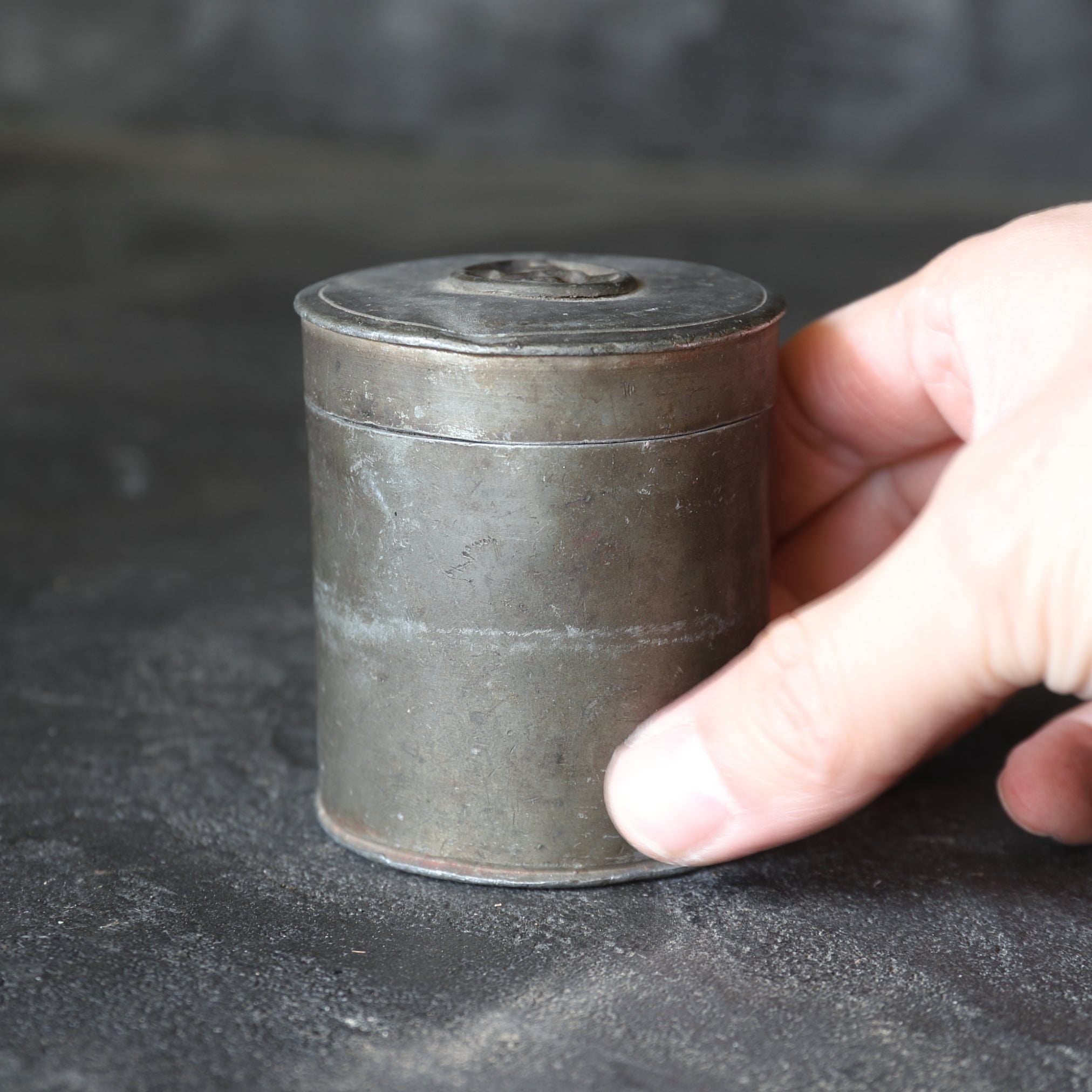 Chinese Antique tin incense case with swastika design Qing Dynasty/1616-1911CE