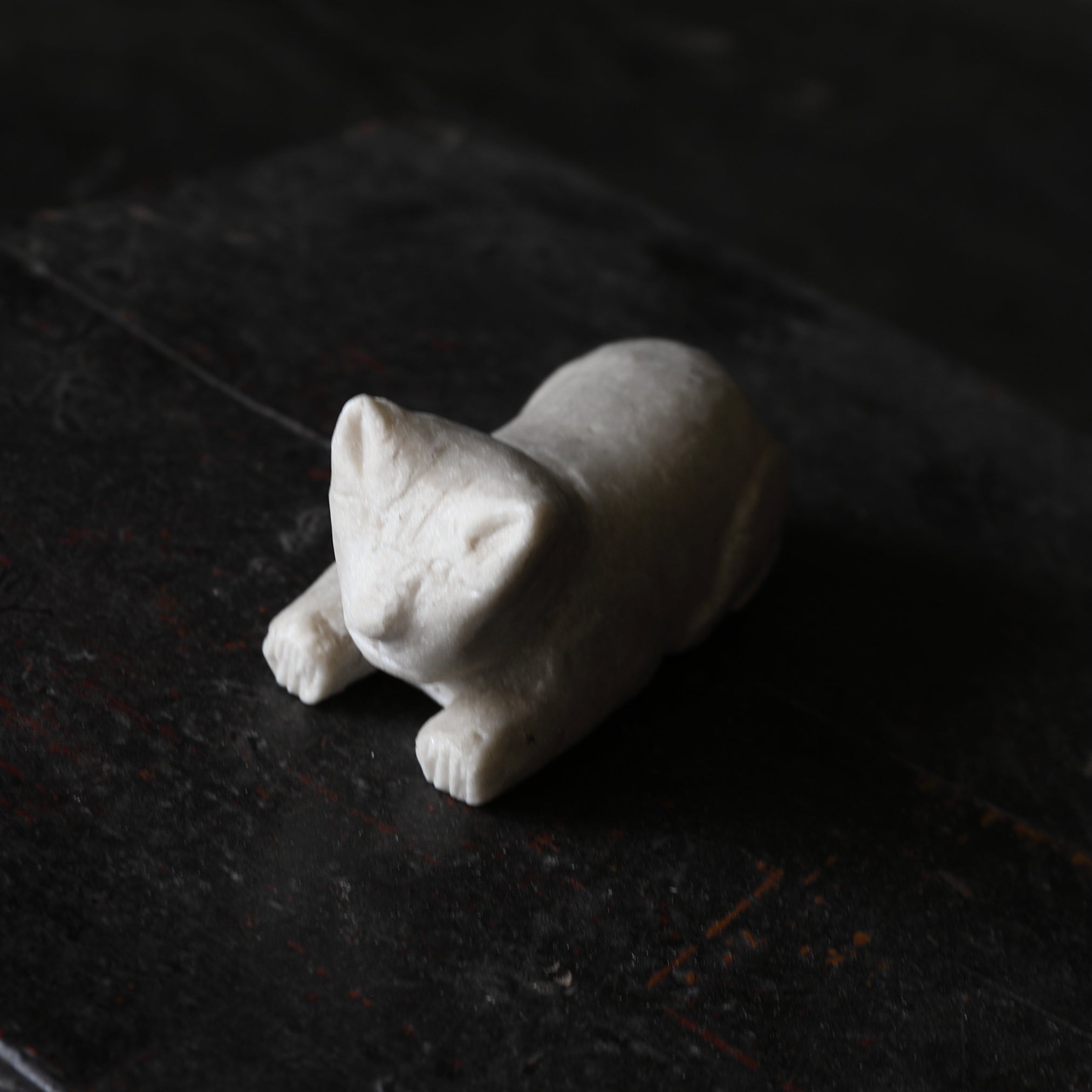 Stone carving cat