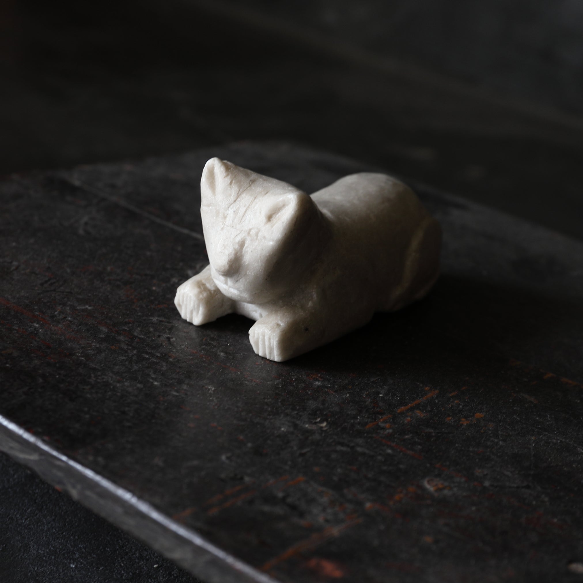 Stone carving cat