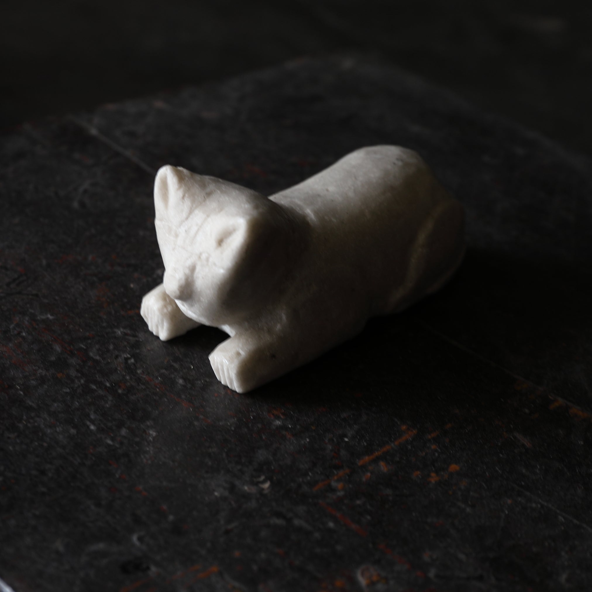 Stone carving cat