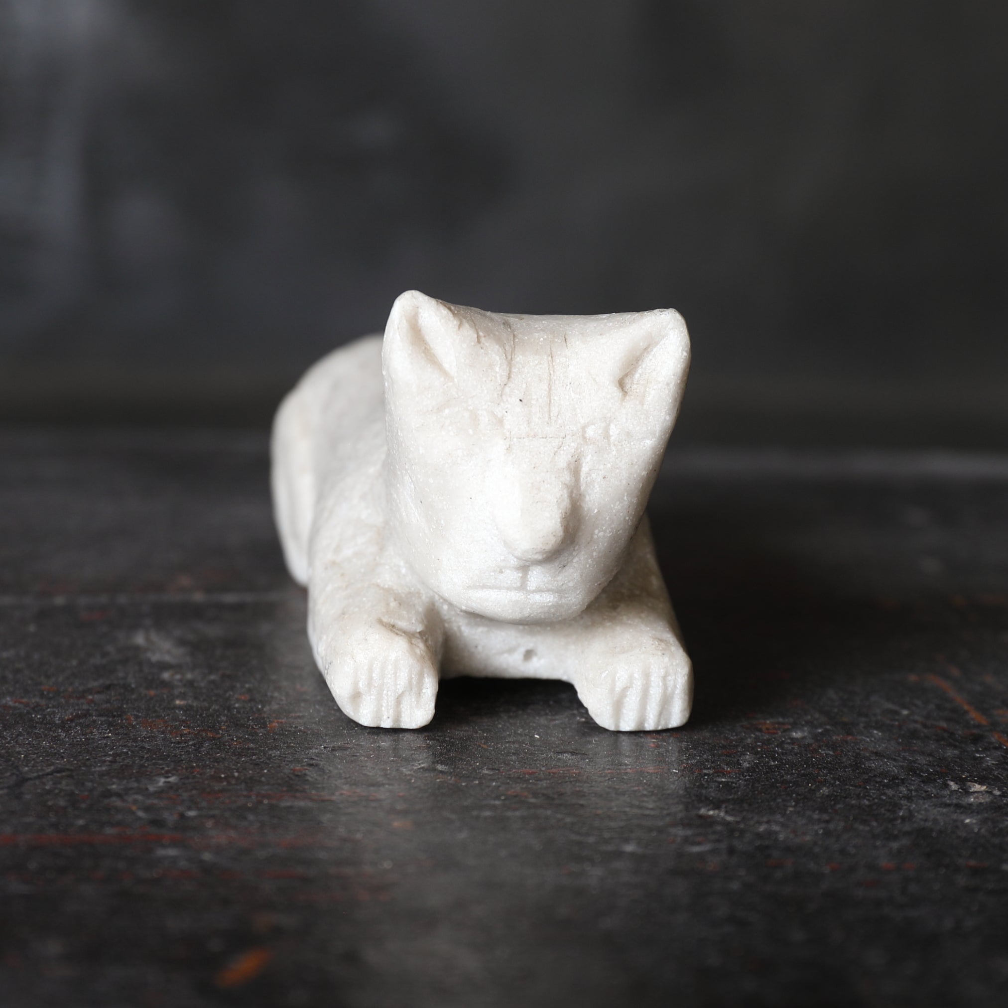 Stone carving cat