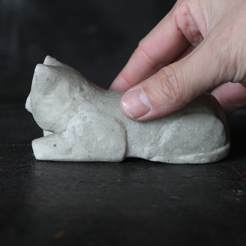 Stone carving cat