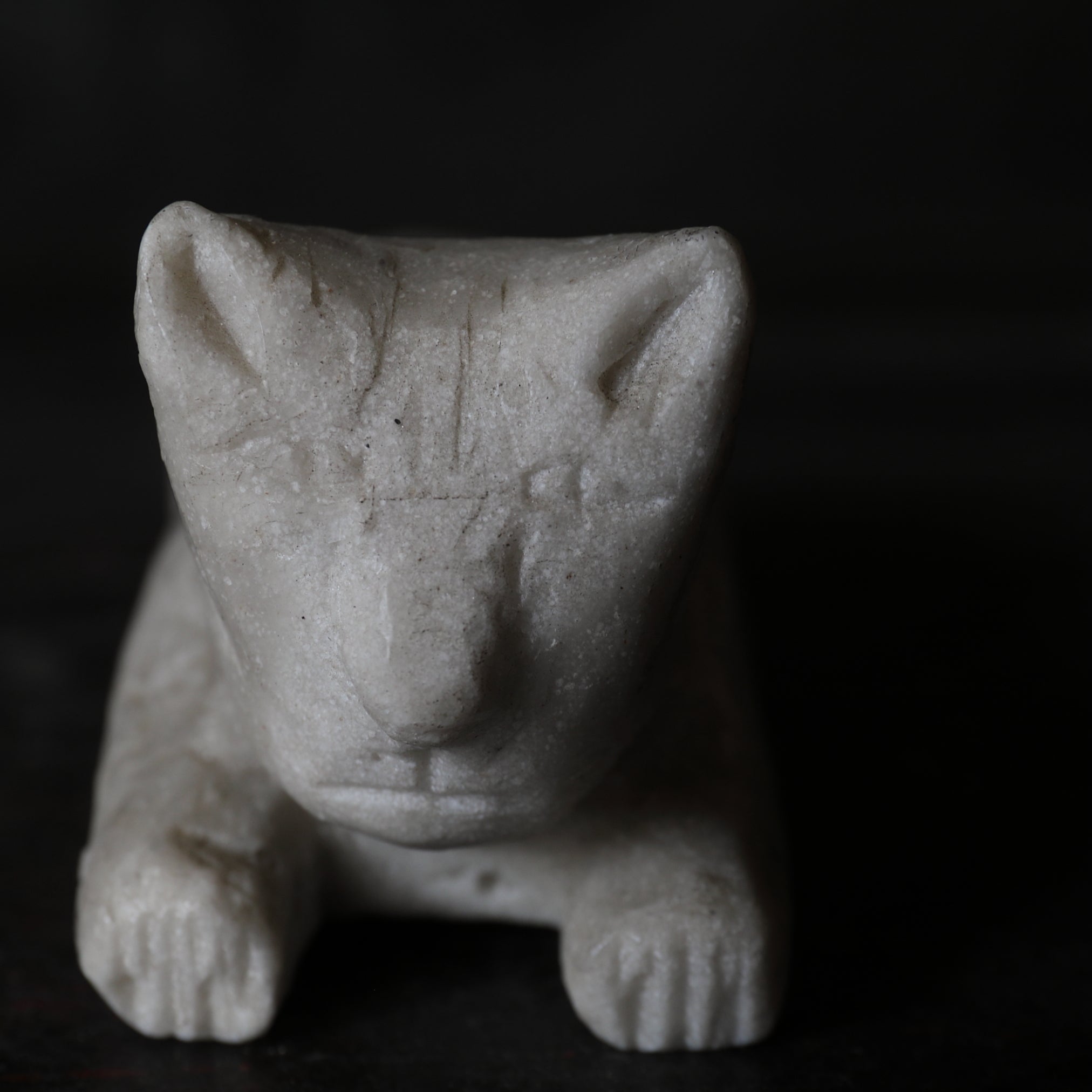 Stone carving cat