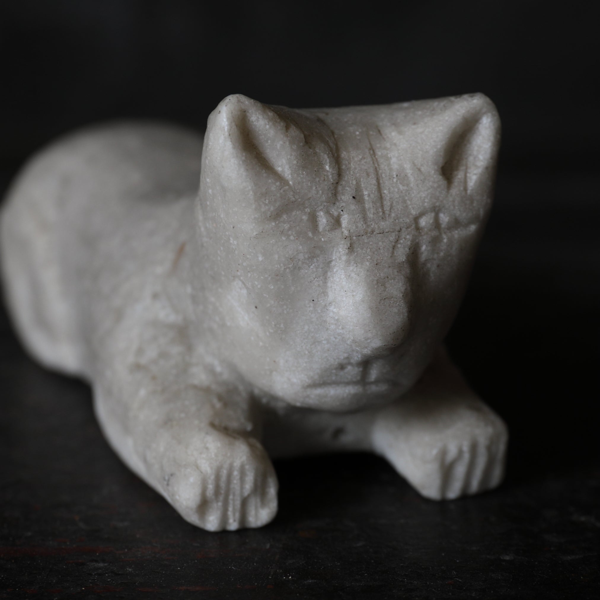 Stone carving cat