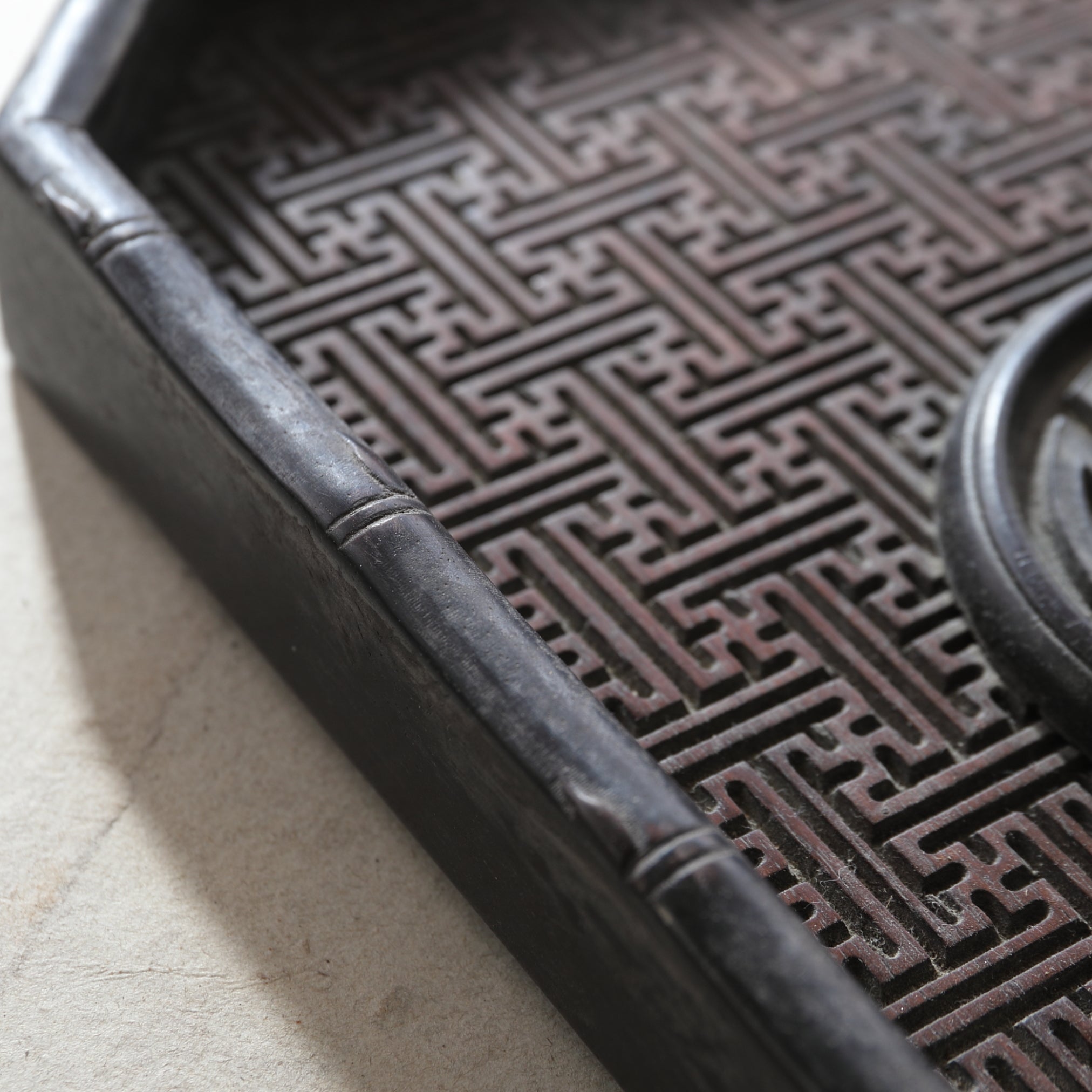 A pair of incense tray with Antique Chinese wood Qing Dynasty/1616-1911CE