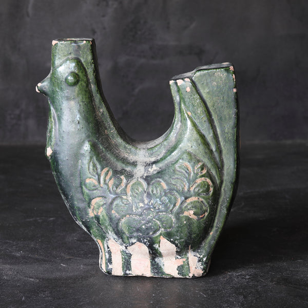 出土的绿釉鸡形壶 宋/960-1279CE