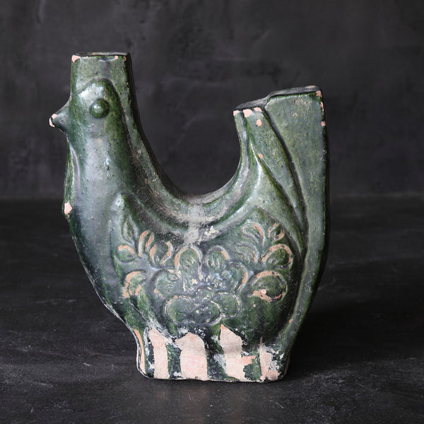 出土的绿釉鸡形壶 宋/960-1279CE