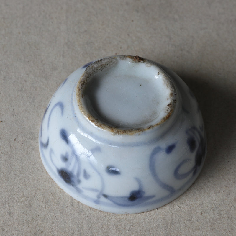 中国明時代 古染付 煎茶碗2客 幅約6.6㎝ 東さ5-0520-