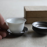 古代锡制小茶杯碟5件 清/1616-1911CE