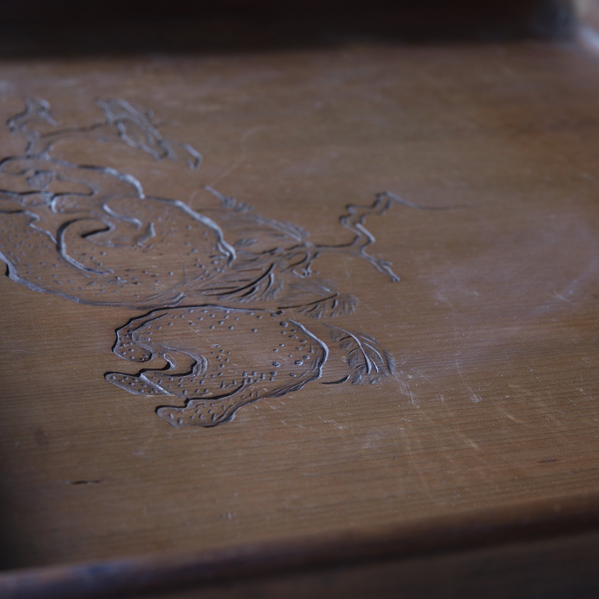 Chinese antique hollowed-out large sencha tray