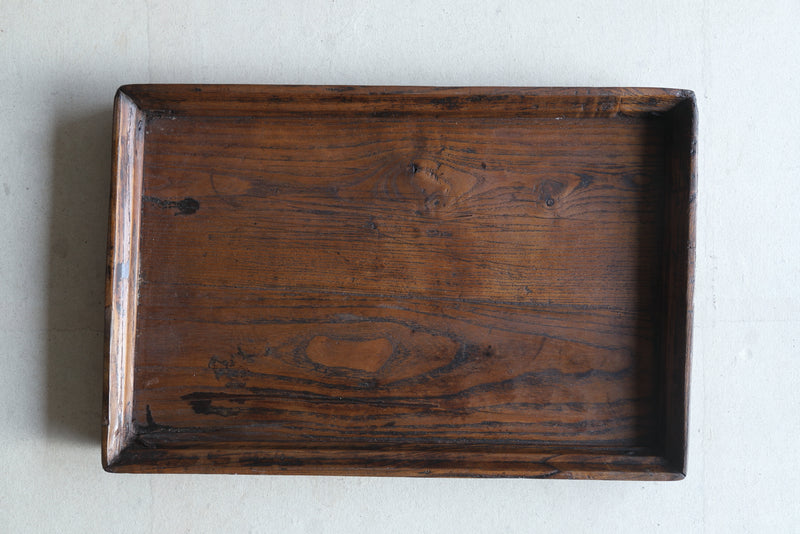 Korean Antique solid wood rectangular tray 2 Joseon Dynasty/1392-1897CE