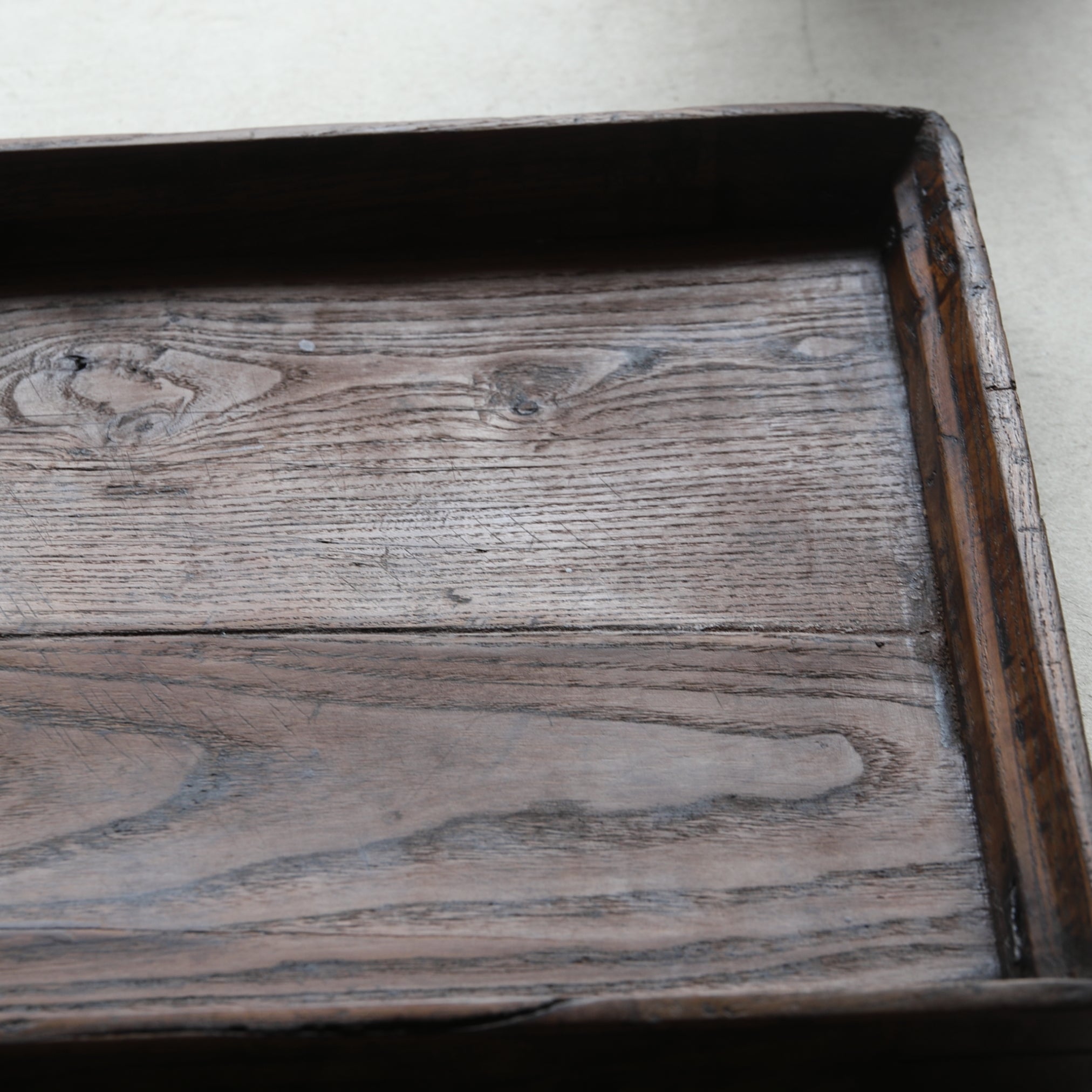 Korean Antique solid wood rectangular tray 2 Joseon Dynasty/1392-1897CE