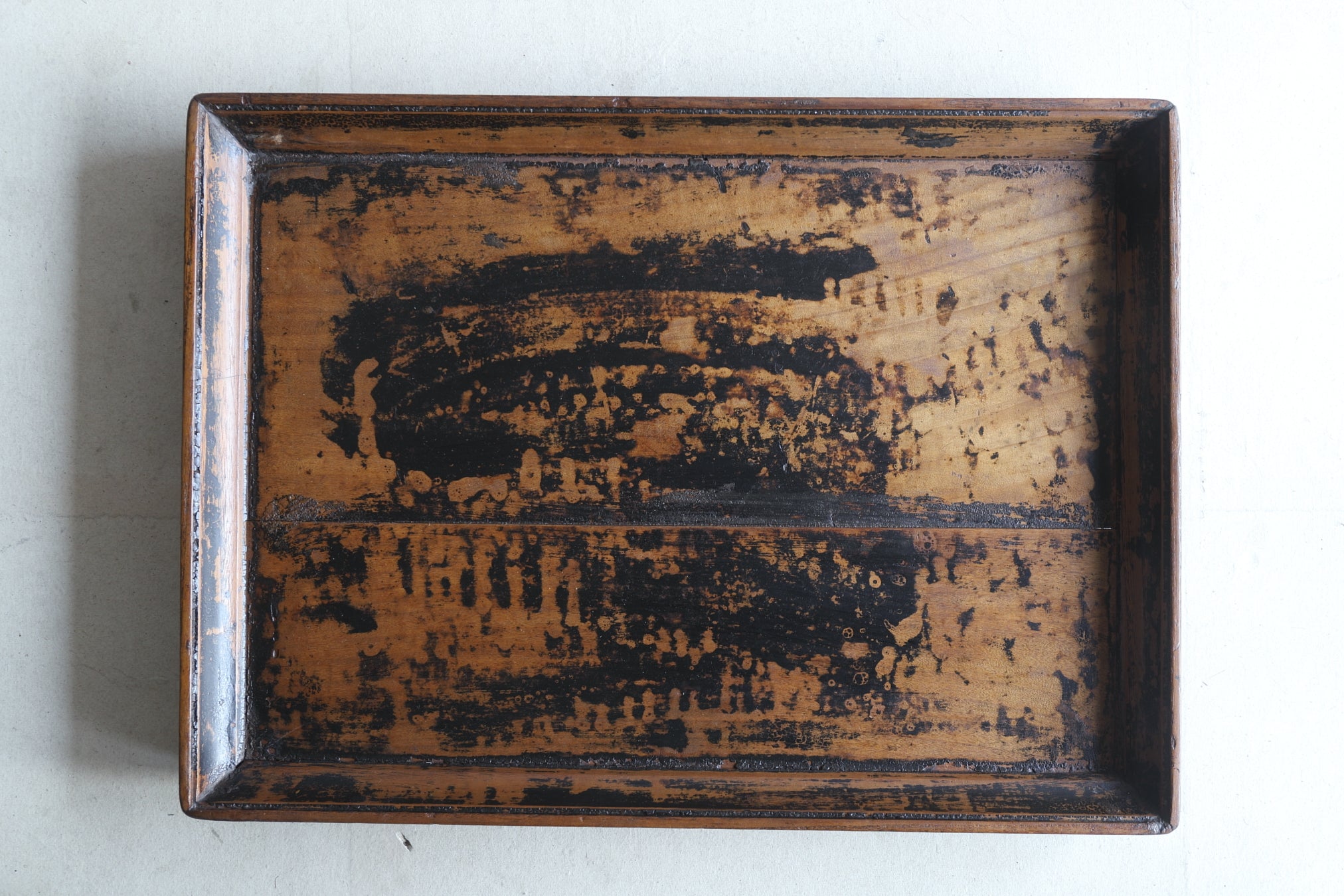 Korean Antique solid wood rectangular tray 4 Joseon Dynasty/1392-1897CE