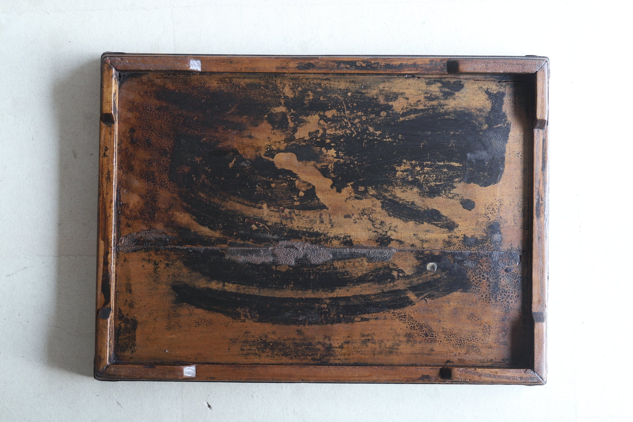 Korean Antique solid wood rectangular tray 4 Joseon Dynasty/1392-1897CE