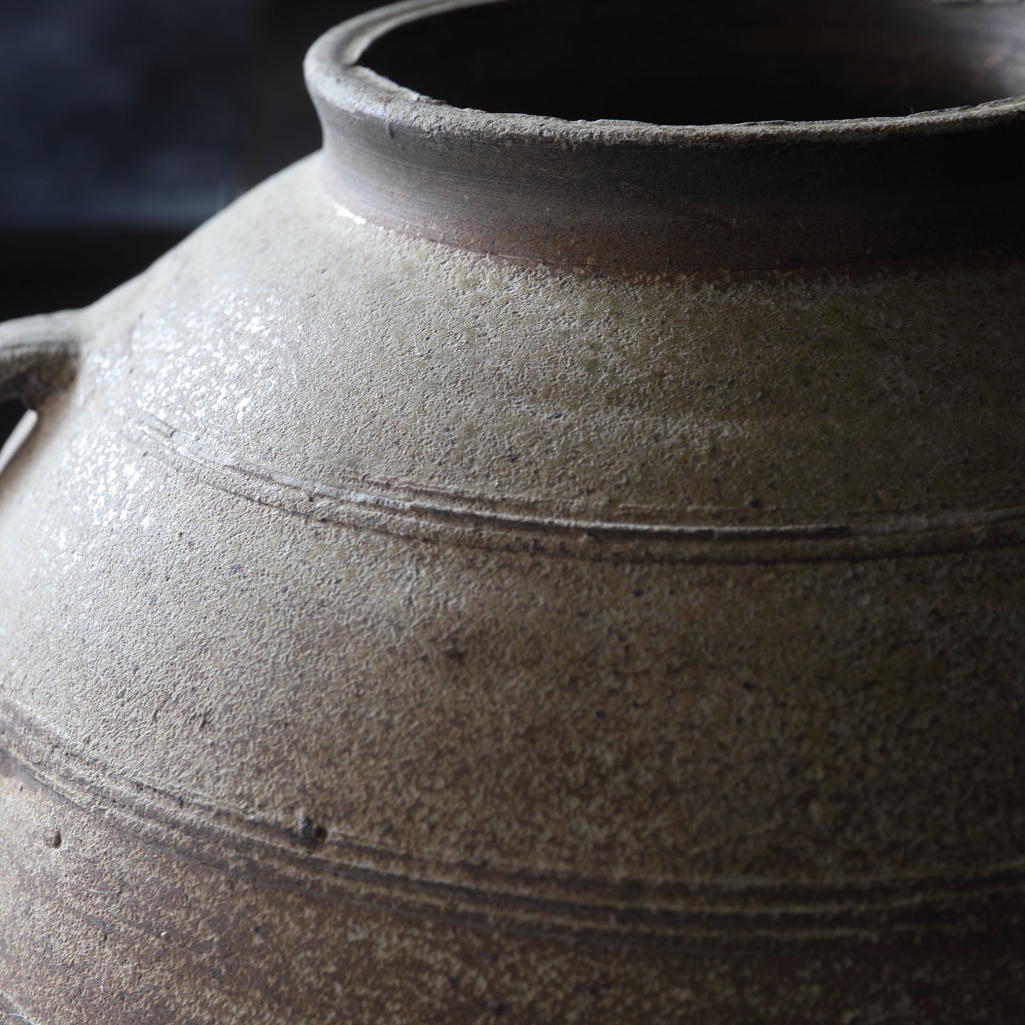 Jar with Two Handles Yue-zhou Ware Ash Glaze Han Dynasty/206BCE-220CE