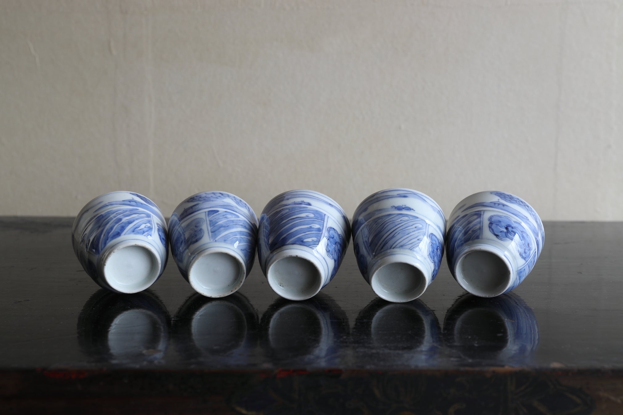 Koimari Sencha bowl with blue glazed 5 sets Edo/1603-1867CE