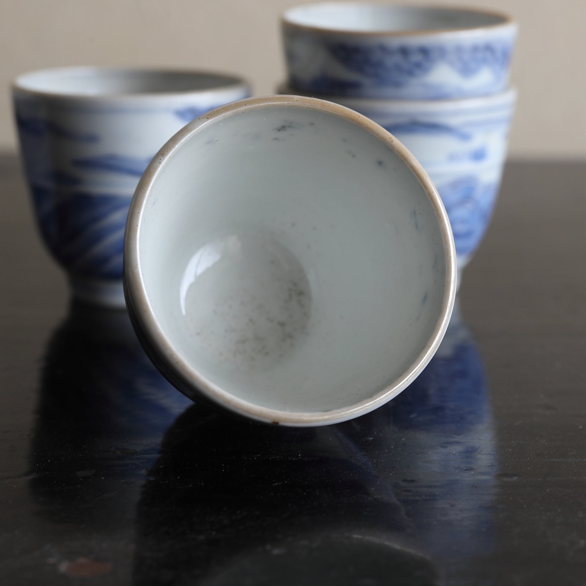 Koimari Sencha bowl with blue glazed 5 sets Edo/1603-1867CE