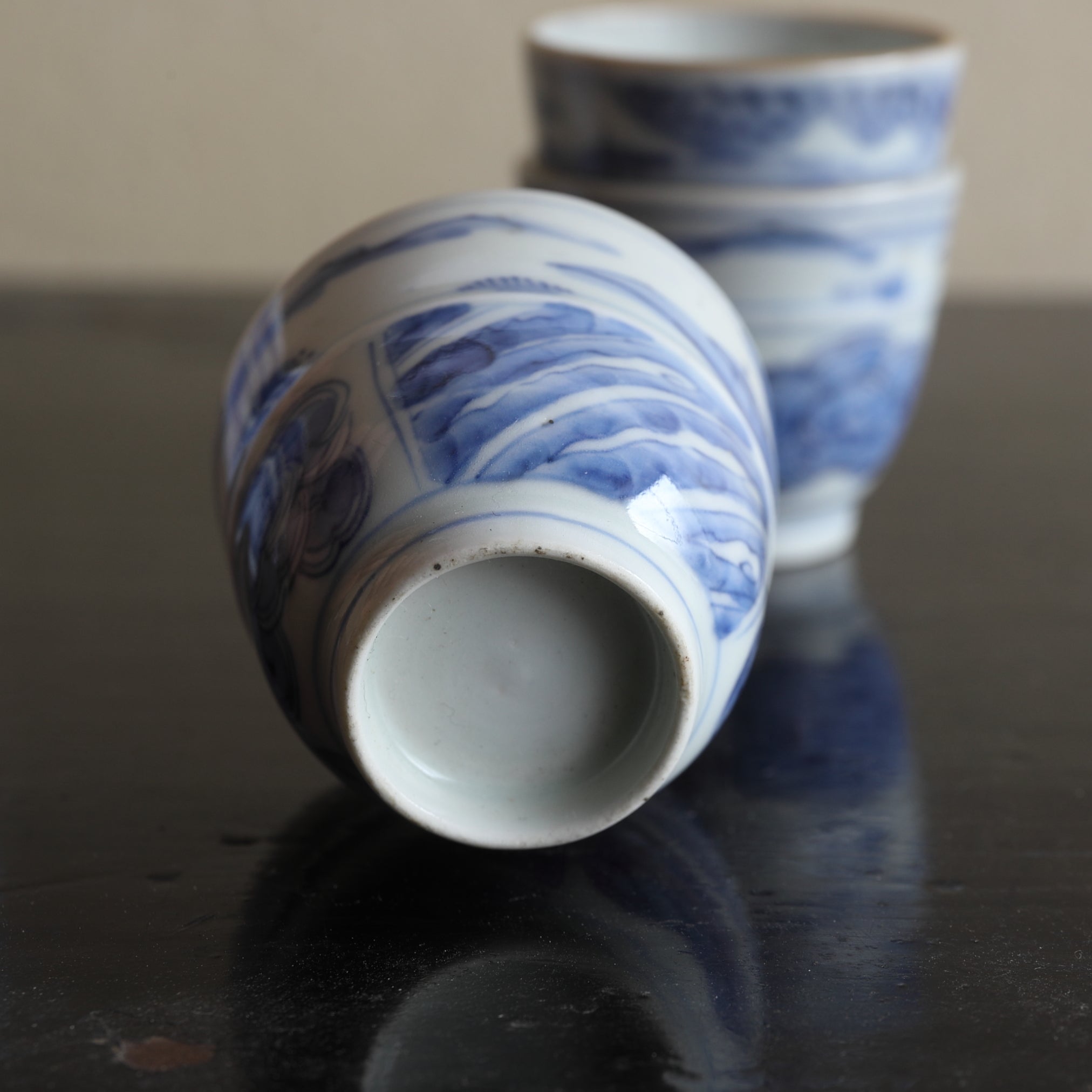 Koimari Sencha bowl with blue glazed 5 sets Edo/1603-1867CE