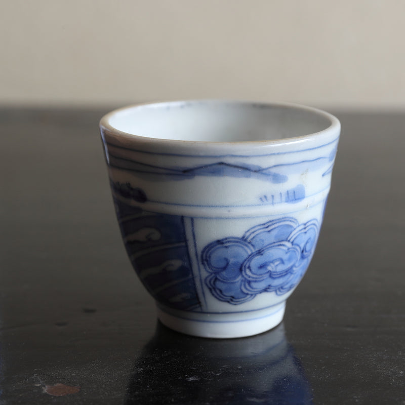 古伊万里蓝釉煎茶碗5件套 江戶/1603-1867CE