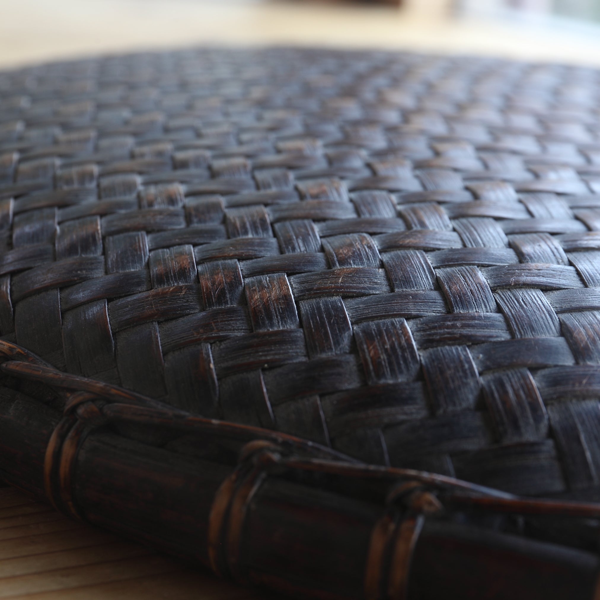 Aged Bamboo Large Basket Edo/1603-1867CE